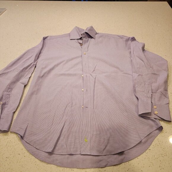 TAILORBYRD Men's Plaid Long Sleeve Button Shirt Size Medium Purple cotton - Picture 1 of 5